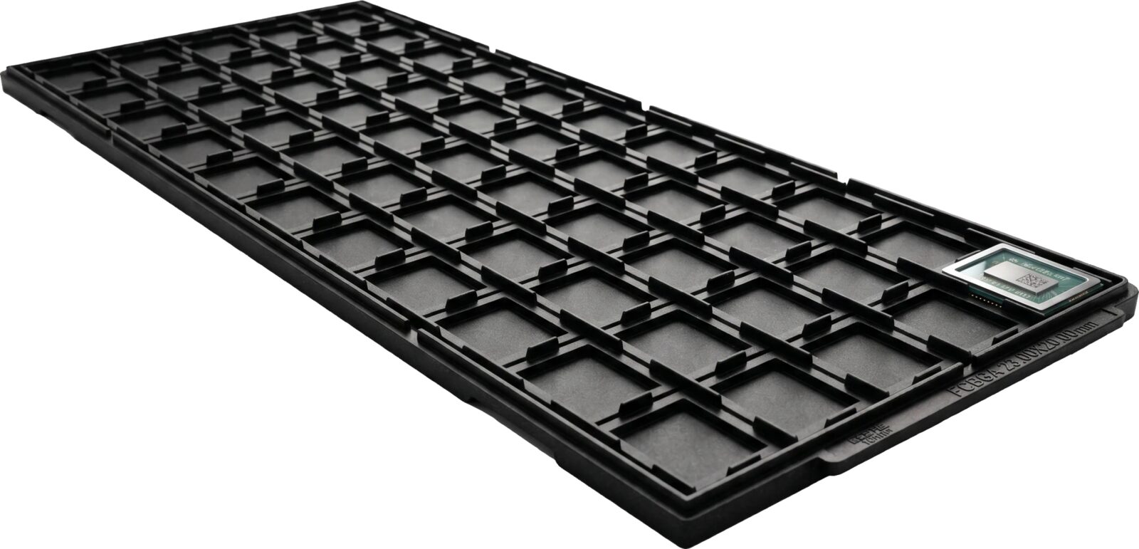 LCP LP ESD TGF40 JEDEC tray on a white background